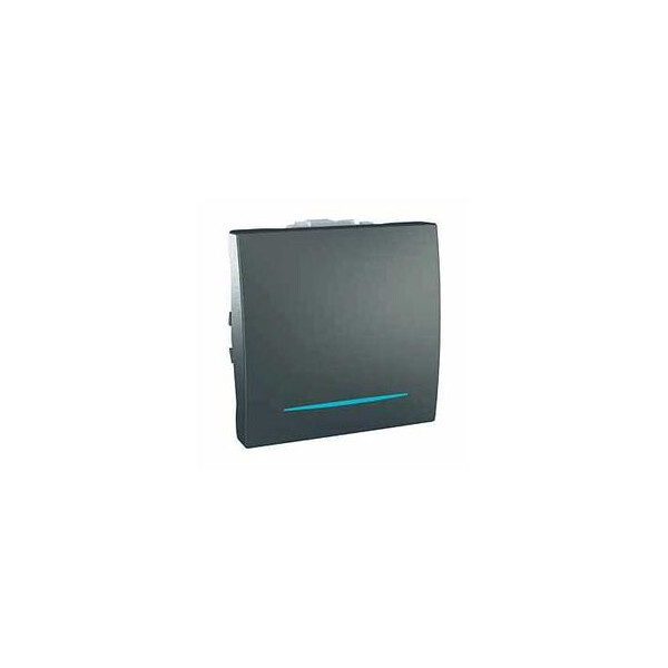 Poussoir lumineux graphite Schneider Unica 10A connexion rapide 2 modules - Schneider Electric - MGU3.206.12N