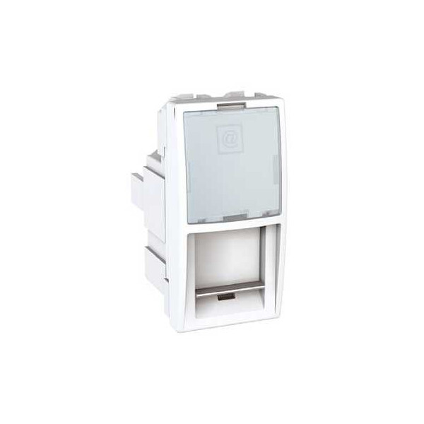 Prise RJ45 blanc Schneider Unica grade 3 multimédia 1 module - Schneider Electric - MGU3.416.18