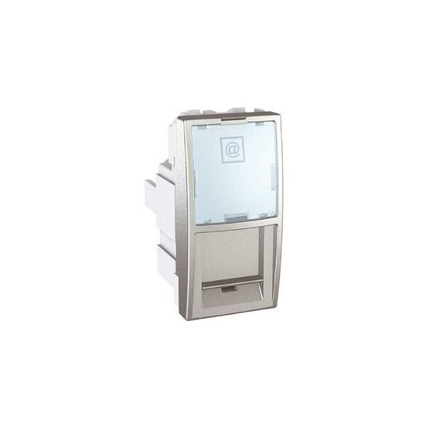 Prise RJ45 aluminium Schneider Unica grade 3 multimédia 1 module - Schneider Electric - MGU3.446.30