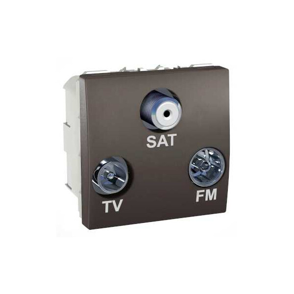Prise TV/FM/SAT graphite Schneider Unica 1 entrée 2 modules - Schneider Electric - MGU3.450.12