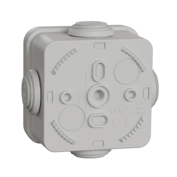 Boîte de dérivation 65x65x45 Schneider Mureva Box étanche 4 embouts Gris IP55 - Schneider Electric - ENN05002