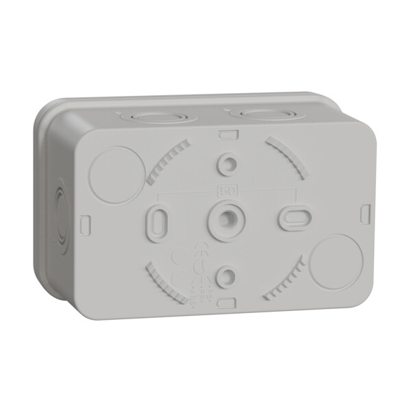 Boîte de dérivation 105x65x55 Schneider Mureva Box étanche 6 entrées défonçable pour PE Gris - Schneider Electric - ENN05083