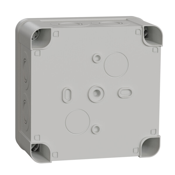 Boîte de dérivation 105x105x55 Schneider Mureva Box étanche 7 entrées défonçable pour PE Gris - Schneider Electric - ENN05085