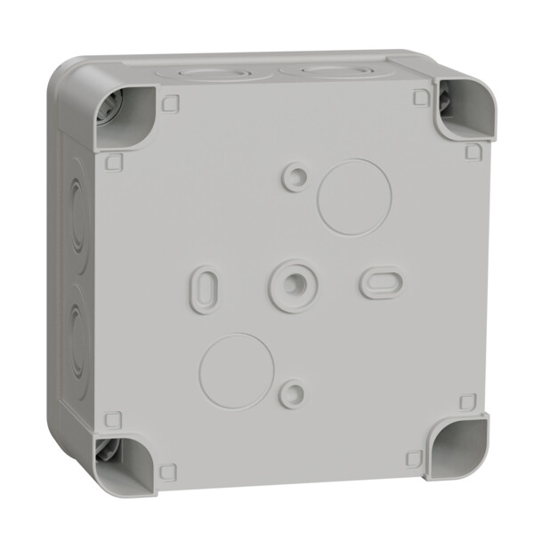 Boîte de dérivation 105x105x55 Schneider Mureva Box étanche 7 entrées défonçable pour PE Gris - Schneider Electric - ENN05085