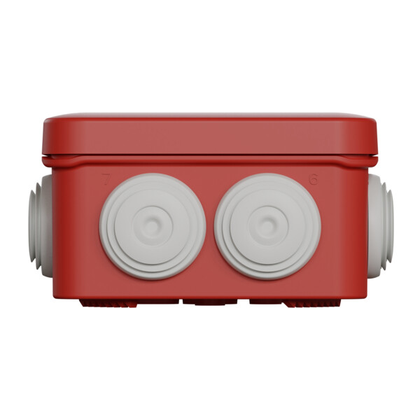 Boîte de dérivation 80x80x45 Schneider Mureva Box étanche 7 entrées couvercle clipsable Rouge - Schneider Electric - ENN05164