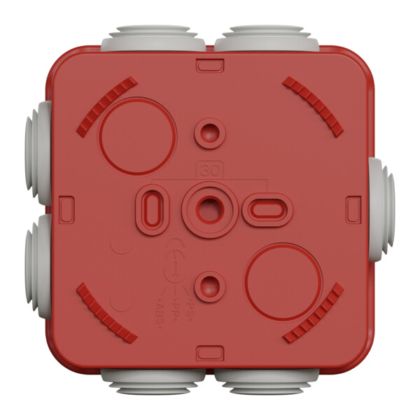 Boîte de dérivation 80x80x45 Schneider Mureva Box étanche 7 entrées couvercle clipsable Rouge - Schneider Electric - ENN05164