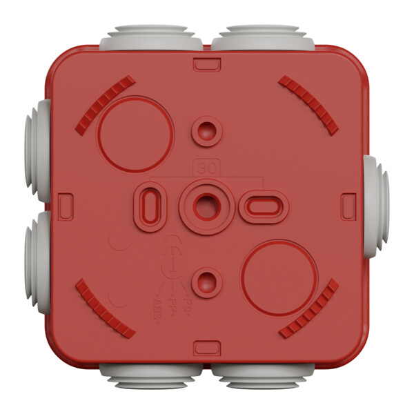Boîte de dérivation 80x80x45 Schneider Mureva Box étanche 7 entrées couvercle clipsable Rouge - Schneider Electric - ENN05164