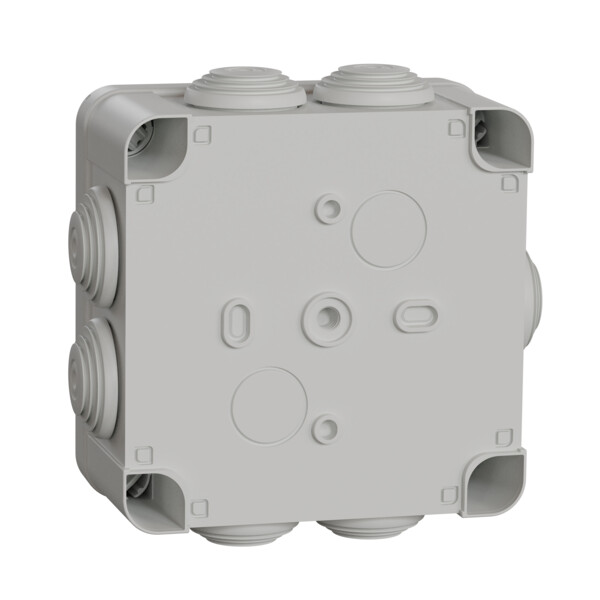 Boîte de dérivation 105x105x55 Schneider Mureva Box étanche 7 entrées couvercle à vis Gris - Schneider Electric - ENN05265