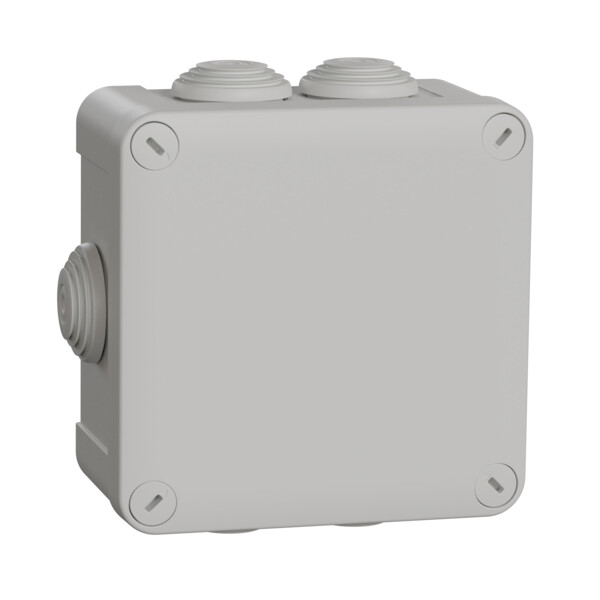 Boîte de dérivation 105x105x55 Schneider Mureva Box étanche 7 entrées couvercle à vis Gris - Schneider Electric - ENN05265