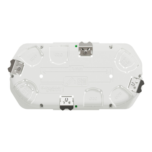 Boîte encastrement Schneider Multifix 2 postes Ø67 mm p50 mm entraxe 71 mm blanche - Schneider Electric - IMT35925