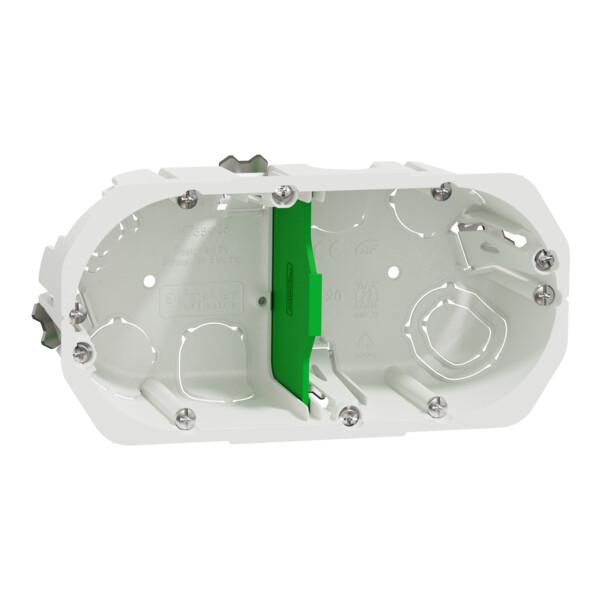 Boîte encastrement Schneider Multifix 2 postes Ø67 mm p50 mm entraxe 71 mm blanche - Schneider Electric - IMT35925
