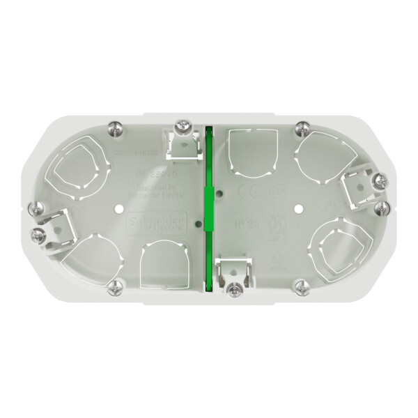 Boîte encastrement Schneider Multifix 2 postes Ø67 mm p50 mm entraxe 71 mm blanche - Schneider Electric - IMT35925