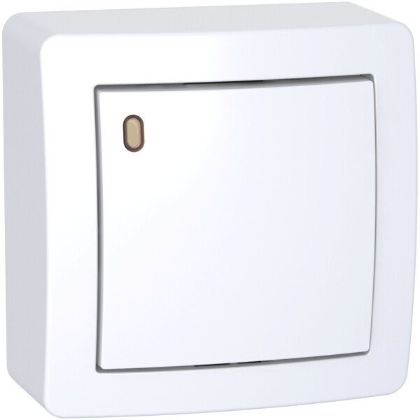 Alréa, Va-et-vient lumineux forte luminosité avec cadre saillie, blanc polaire - Schneider Electric - ALB62057P