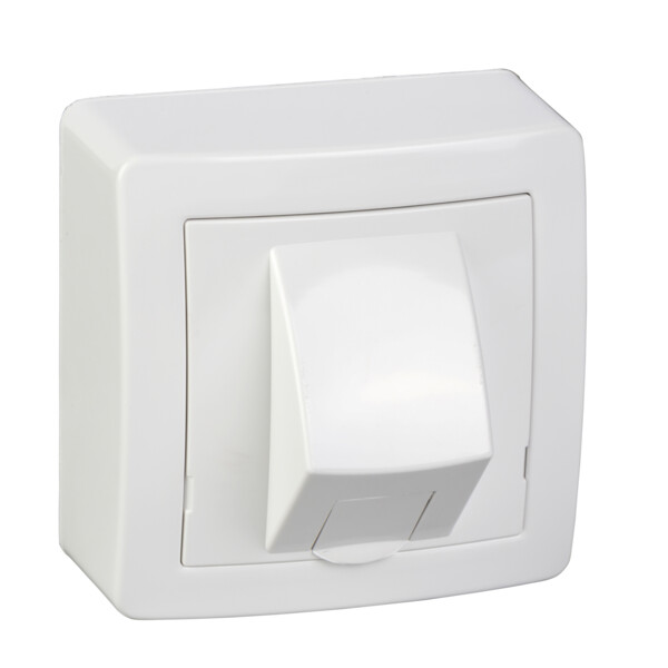 Alréa, RJ45 simple catégorie 6 UTP avec cadre saillie, blanc polaire - Schneider Electric - ALB62342P