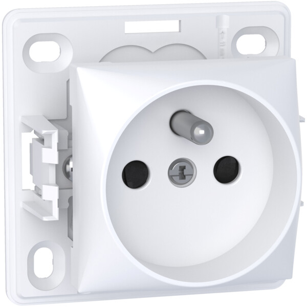 Alréa, prise de courant 2P + T, connexion rapide, blanc polaire - Schneider Electric - ALB61273P