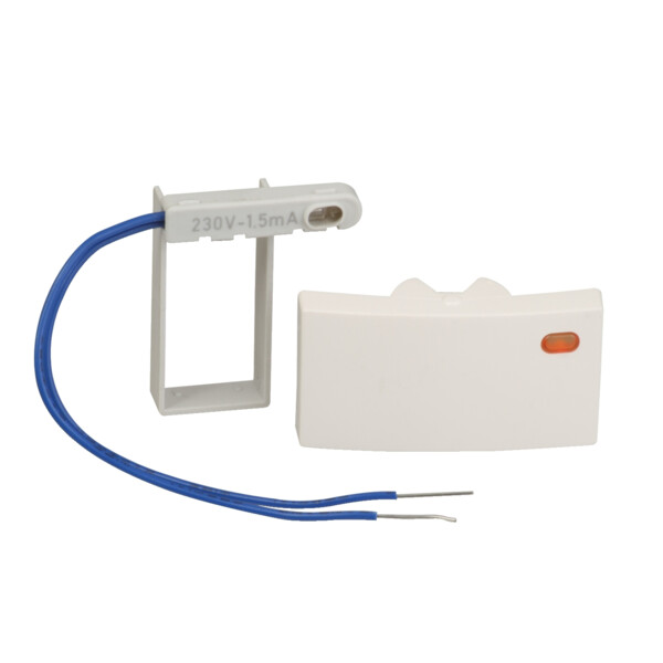 Alréa, Kit voyant demi touche + lampe à néon 230V 1,5mA, blanc polaire - Schneider Electric - ALB61416P