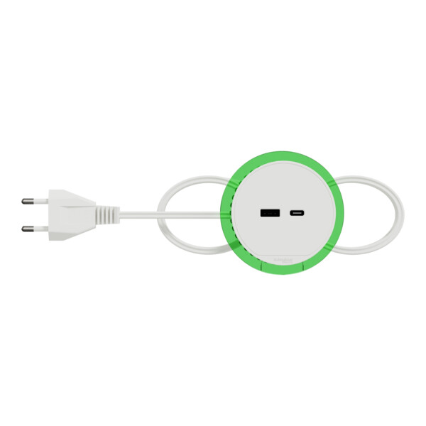 Unica system+ - bloc de prise à encastrer xs - usb a+c - câble 2m - blanc - Schneider Electric - INS44008
