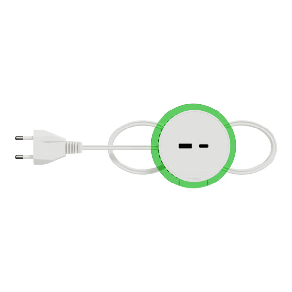 Unica system+ - bloc de prise à encastrer xs - usb a+c - câble 2m - blanc - Schneider Electric - INS44008