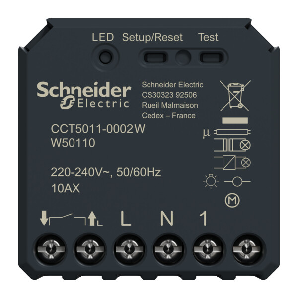 Micromodule Encastré Zigbee Gris Foncé Wiser Schneider Electric - pour Interrupteur Lumineux - Schneider Electric - CCT5011-0002W