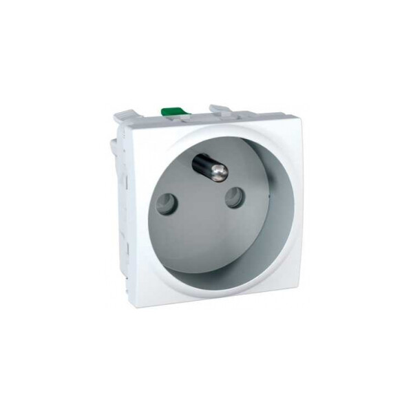 Prise de Courant 2P+T Unica Schneider Blanche 10/16 A – Connexion Rapide – 2 Modules - Schneider Electric - MGU3.059.18F