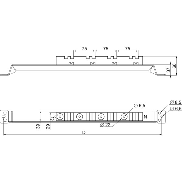 Support calage inferieur 500 - Schneider Electric - NSYAS500
