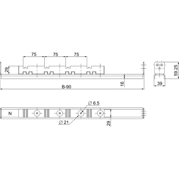Support barres horiz.3200A 600 - Schneider Electric - NSYBHS600