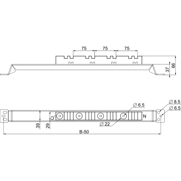 Support barres  vertic.3200A 600 - Schneider Electric - NSYBVS600