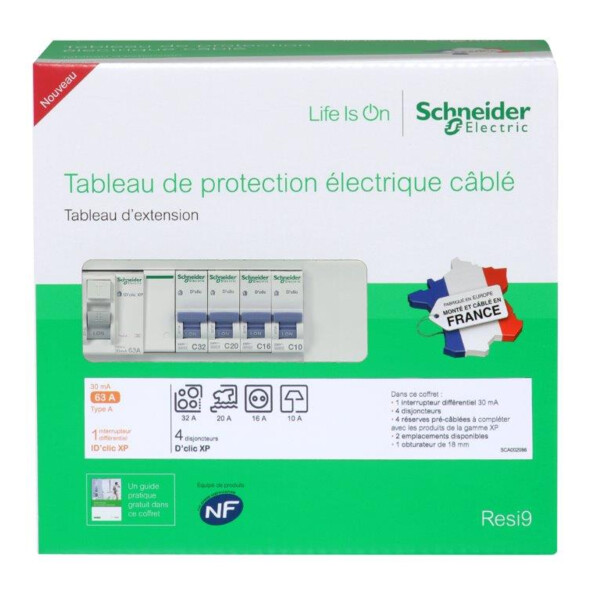 Tableau de extension électrique câblé Schneider 1 rangée 13 modules XP - Schneider Electric - R9H113SP06