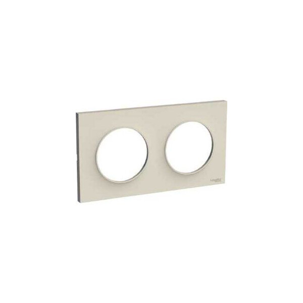 Odace Styl, plaque Sable 2 postes horizontaux ou verticaux entraxe 71 mm - Schneider Electric - S520704B