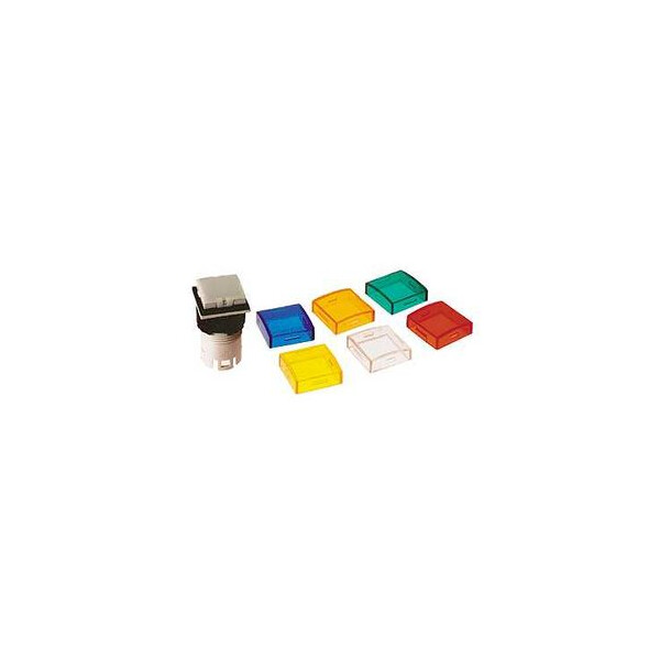 tête pour voyant diam 16 carrée cabochon lisse choix de 6 couleurs - Schneider Electric - ZB6CV9