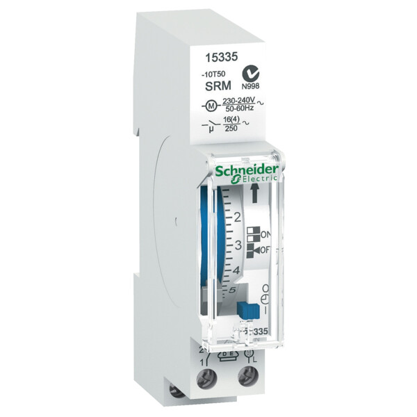 Schneider Electric Interrupteur Horaire Mécanique Ih 18Mm Cycle 24H 1Canal 1Of - Schneider Electric - 15335
