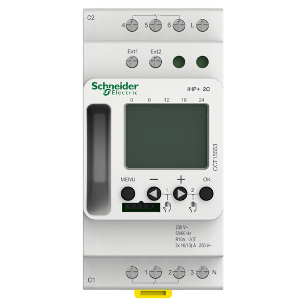 Acti9 ihp+ - interrupteur horaire programmable - 2 canal - smart - Schneider Electric - CCT15553