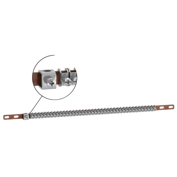 Collecteur de Terre à Cavaliers Linergy TB Schneider Electric - 20 Etriers - Longueur 200 mm - Lot de 2 - Schneider Electric - LVS04202