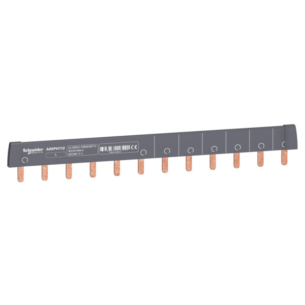 Peigne 1 pôle, 12 modules de 18mm, pour disjoncteurs iC60 - Schneider Electric - A9XPH112