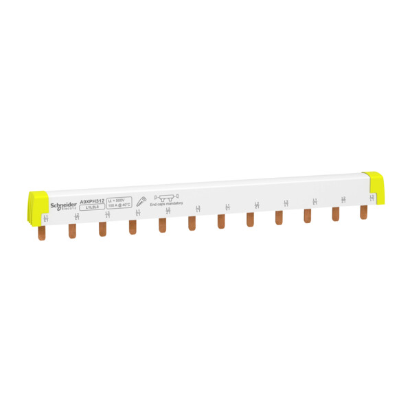 Acti9 iC60, peigne à dents, 3 pôles, 100A, 12 modules de 18mm - Schneider Electric - A9XPH312
