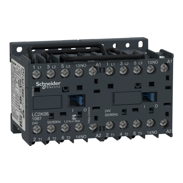 Schneider Electric Contacteur Inverseur Tesys Lc2K 3P Ac3 440V 6 A Bobine 24 V Ca - Schneider Electric - LC2K0610B7