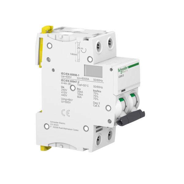 Acti9, iC60N disjoncteur 2P 16A courbe B - Schneider Electric - A9F76216