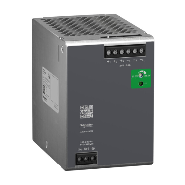 Modicon abl - alimentation à découpage - 20a - 100à240vca mono/biphasé - 24vcc - Schneider Electric - ABLS1A24200