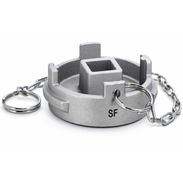 Raccord symétrique aluminium bouchon cadenassable Série 2419 à chainette DN100 - Sferaco - 2419100