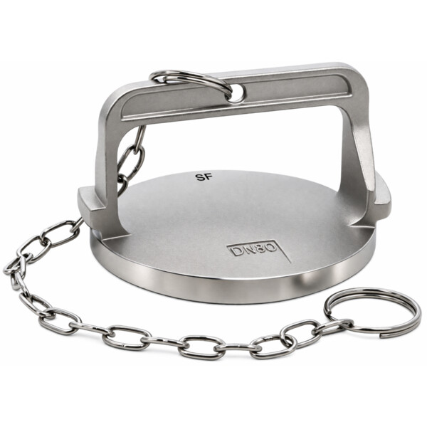 Raccord symétrique inox bouchon à poignée + chainette Série 2429P DN80 - Sferaco - 2429P080