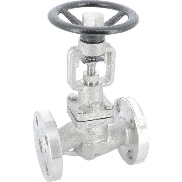 Robinet soupape inox soufflet siège PTFE F1 brides PN16 Série 472T DN65 4 trous - Sferaco - 472T066