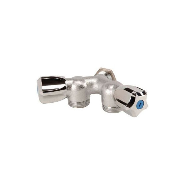 Robinet machine à laver Sferaco - double mâle en Y - sortie 3/4" - 10 bars - laiton chromé - Sferaco - 1334004