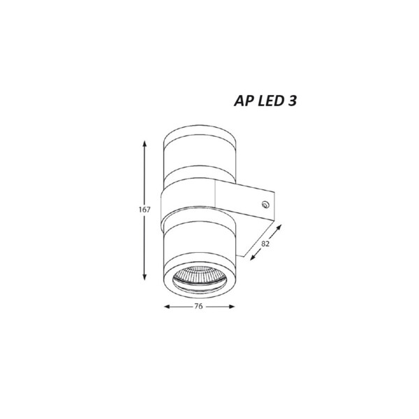 Applique LED SFN AP LED 3 IP65 16W 3000K 1124lm gris  - SFN - 36000014