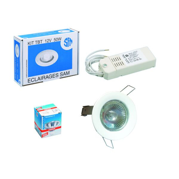 Kit spot encastrable TBT électronique fixe doré SAM 55 - SFN - 65200009