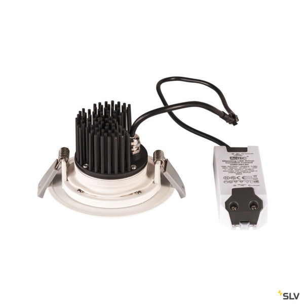Kini, encastré de plafond extérieur, blanc, led, 12w, 3000k, ip65, variable triac - SLV - 1000833