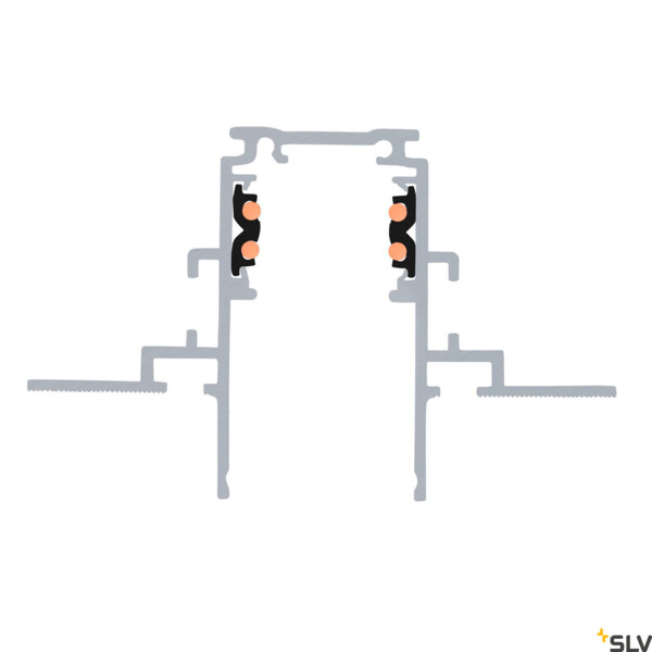 48v track, rail encastré 4 m, noir, dali - SLV - 1006563
