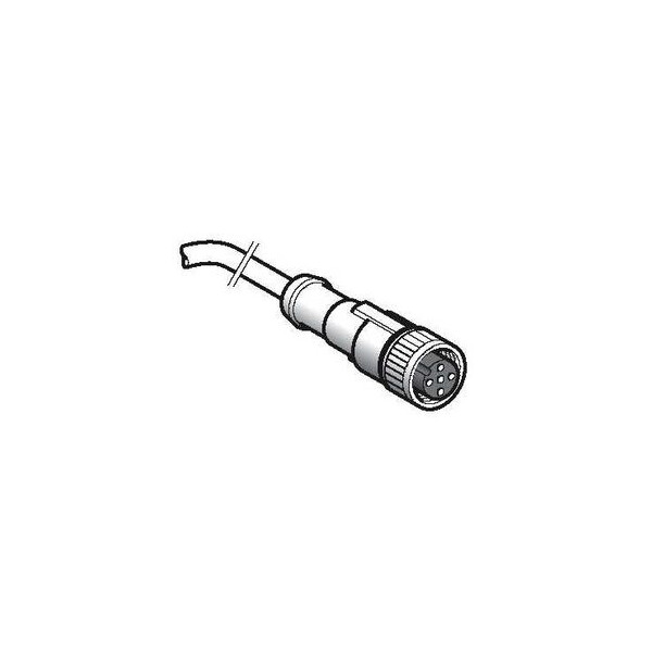 connecteur précâblé femelle, M12, 4 broches, droit câble 10 m - Telemecanique Sensors - XZCP1141L10