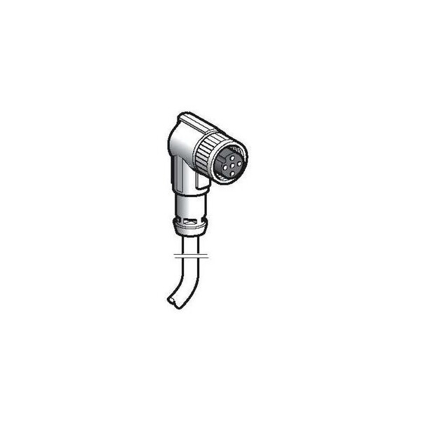 connecteur précâblé femelle, M12, 4 broches, angle droit câble 5 m - Telemecanique Sensors - XZCP1241L5