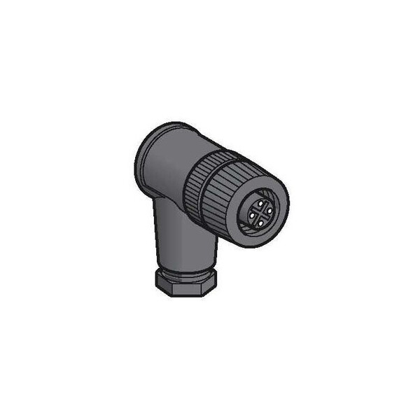 connecteur nu femelle, M12, 4 broches, angle droit presseétoupe Pg 7 - Telemecanique Sensors - XZCC12FCP40B