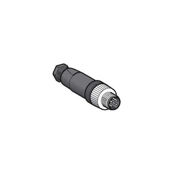 connecteur nu mâle, M12, 5 broches, droit presseétoupe Pg 7 - Telemecanique Sensors - XZCC12MDM50B